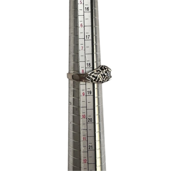 Vintage 925 Sterling Ring Women’s size 8.5 Art Deco Elegant Carved Filigree - Picture 13 of 16